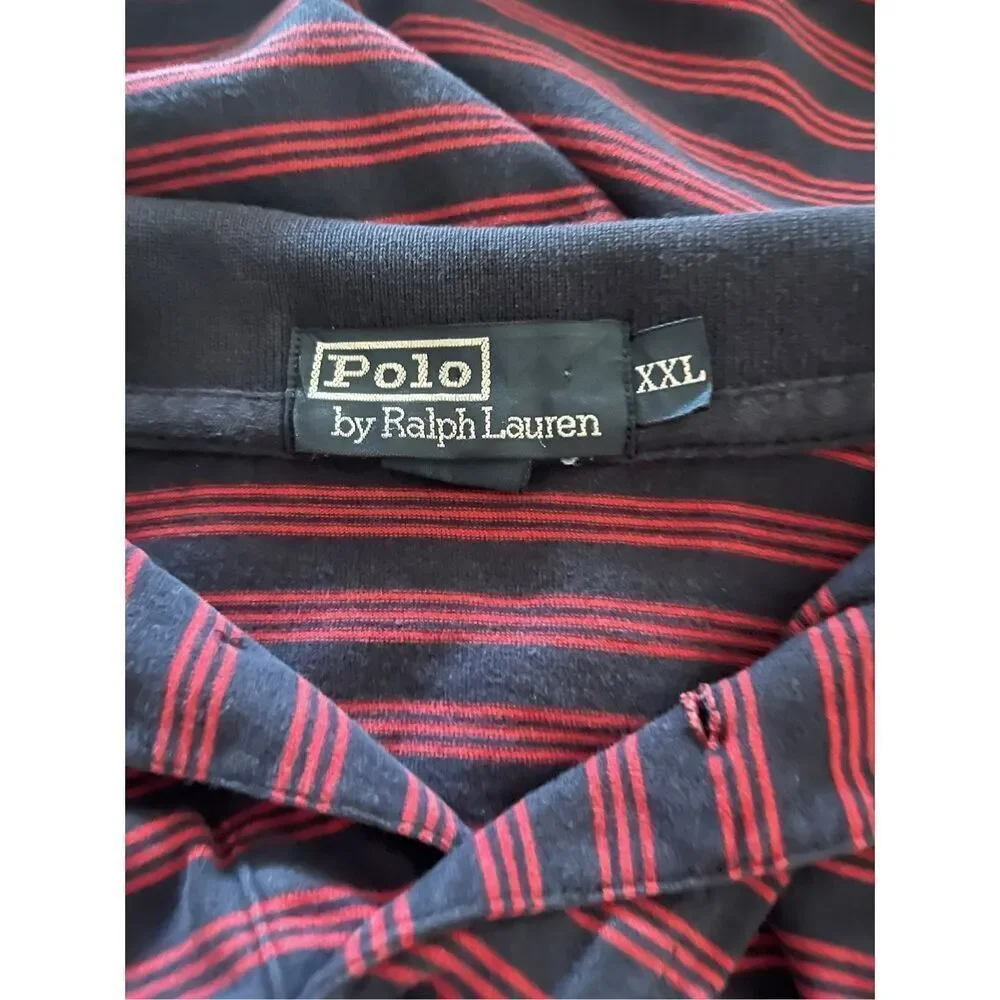Polo Ralph Lauren Mens Black & Red Collared Short Sleeve Polo Shirt Size XXL